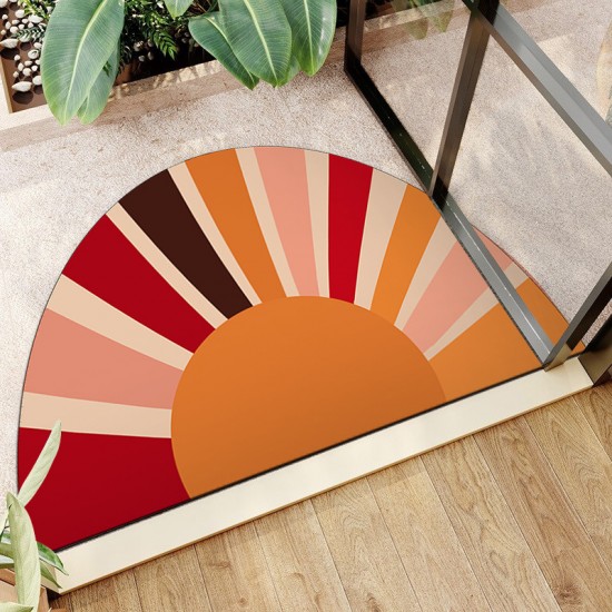 Cartoon rainbow semi-circular floor mats for home entrance doormats, stain-resistant, non-slip bathroom doormats Cartoon rainbow semi-circular floor mats for home entrance doormats, stain-resistant, non-slip bathroom doormats
